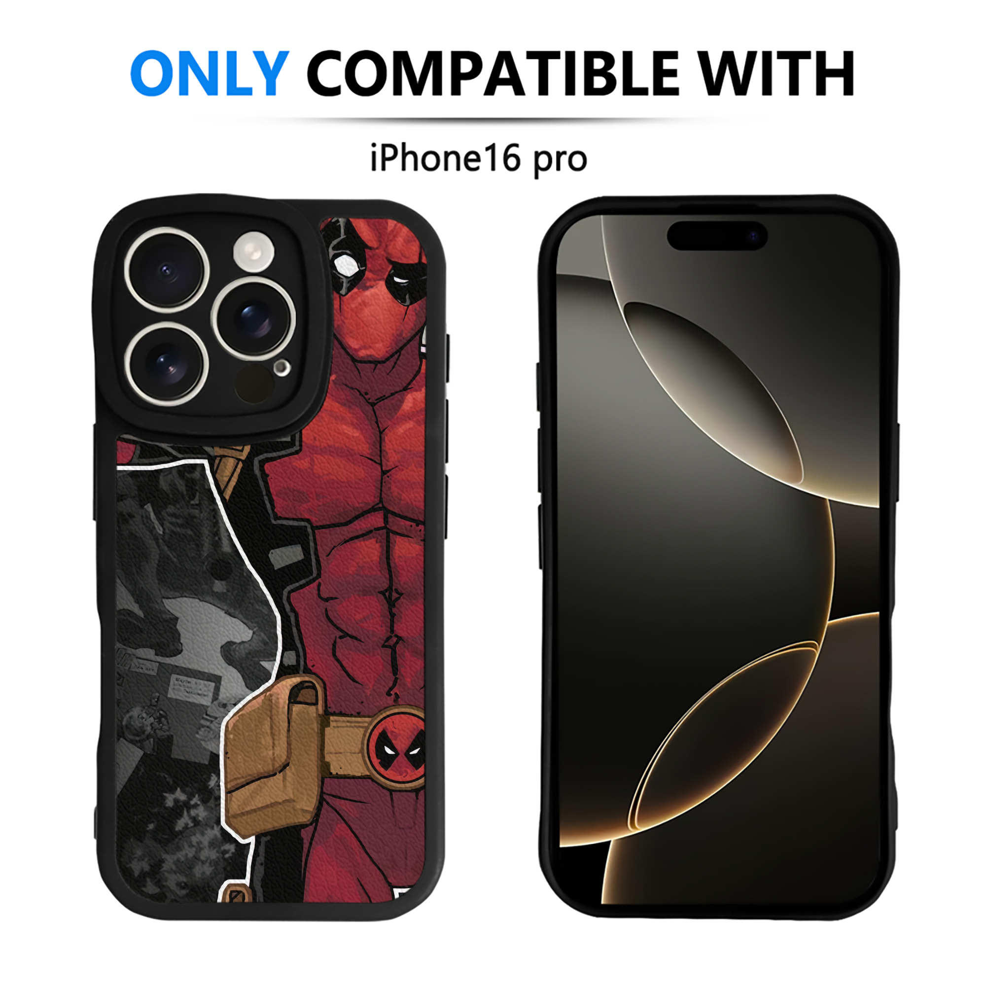 （画像用） Deadpool デッドプール 【iPhone 16シリーズ対応】シリコンスマホケース（レザー調） 材質：シリコン